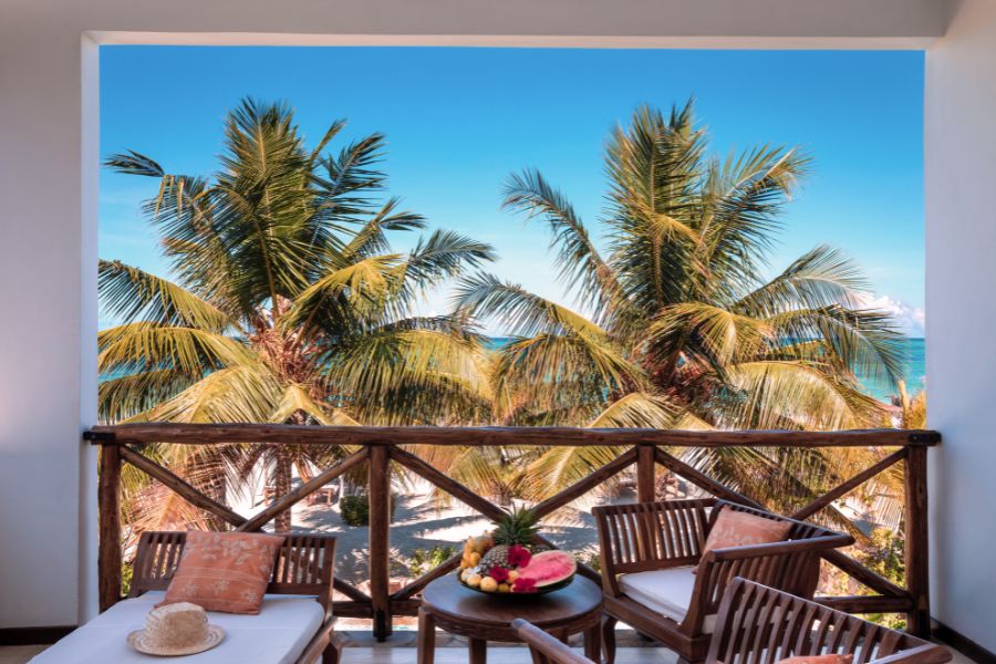 balcón con vista en zanzibar